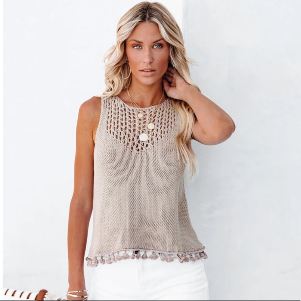 Tassel sweater tank